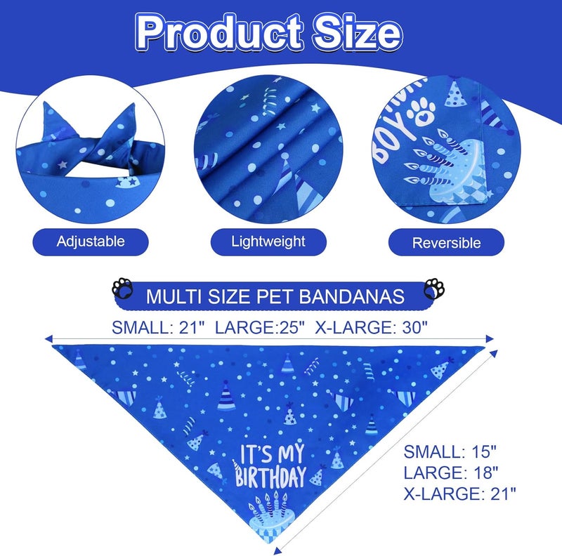 Agroon Dog Birthday Party Supplies, Blue Dog Birthday Set with Hat Bandana Numbers for Small Boy Pets Puppy - Image 4